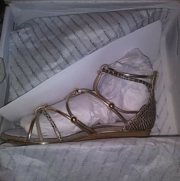 Neutral/Gold/python ALDO sandals - Picture 5 of 5